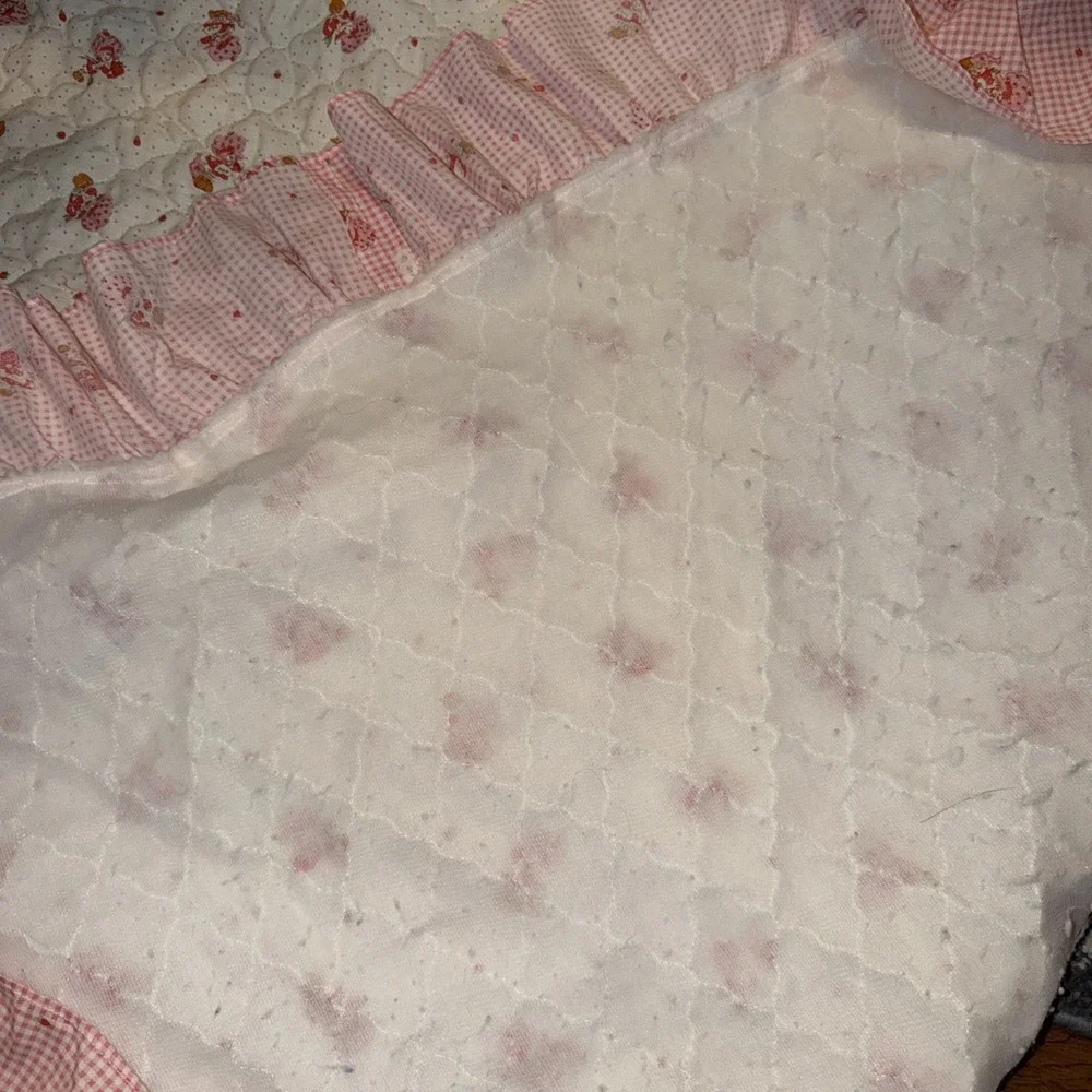 VTG 80s Strawberry Shortcake Twin Bed Topper 80x56
